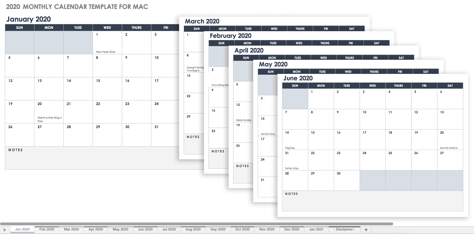 create a calendar in excel 2011 for mac