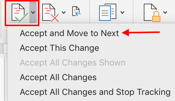 accept all changes in document does not work in word for mac 2011